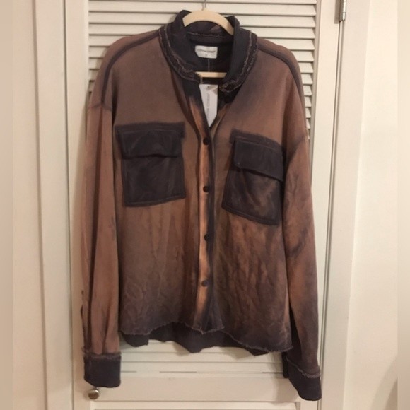 NWT Cotton Citizen Brooklyn Buttondown in Faded Pink/Blue Tie Dye, Size S - Picture 4 of 12